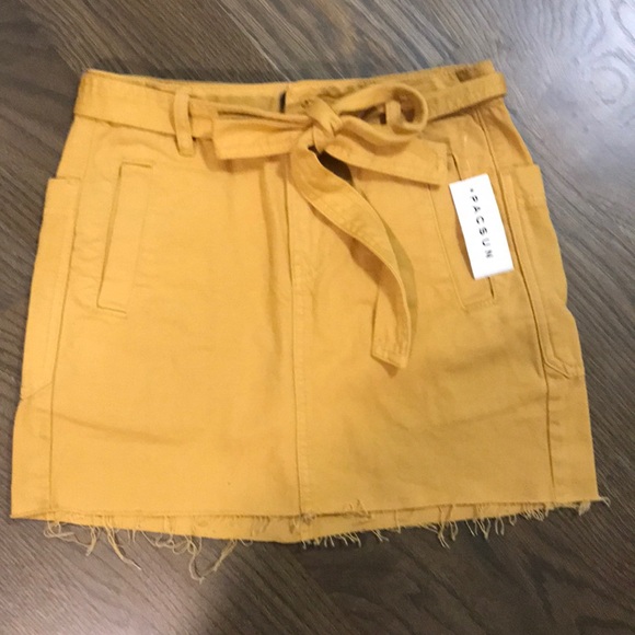 PacSun Skirts Mustard Yellow Denim Skirt Poshmark